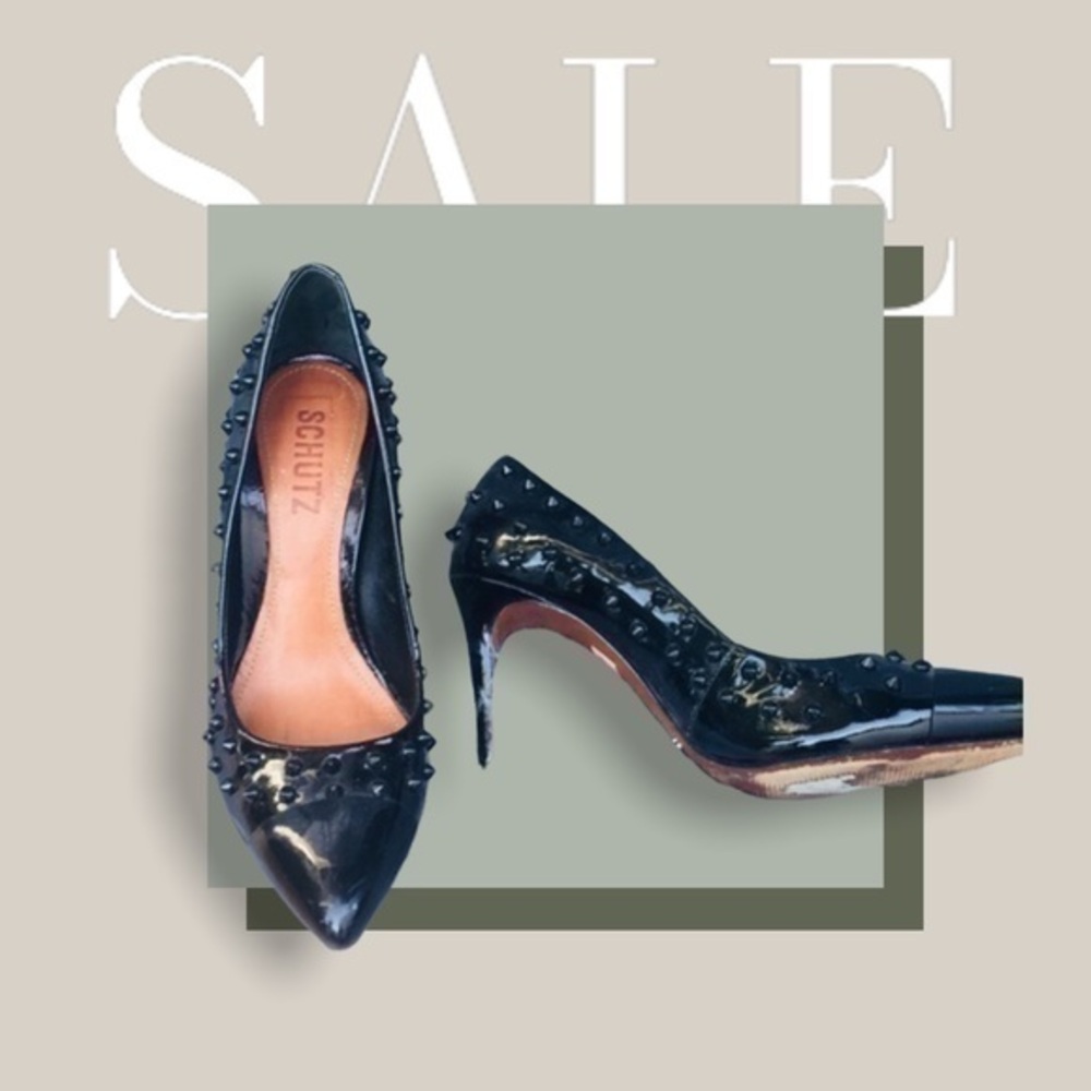 Black spike heels